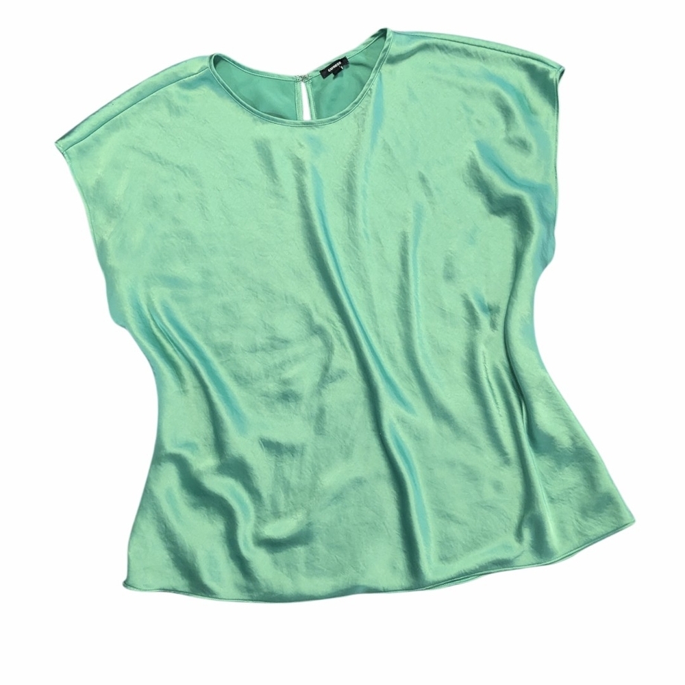 Express Shimmery Mint Green Women's Blouse, Size XL